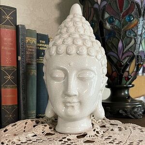 Crackle Glazed Large Buddha Head Statue